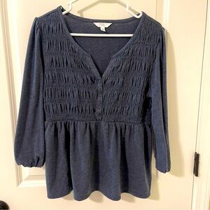 Time and Tru Women’s Smocked peplum Top -Small